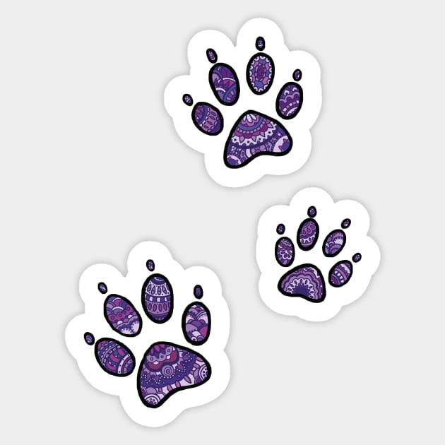 Mandala paw prints Sticker by HighFives555